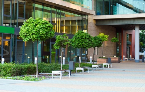 Entrance to a commercial building.