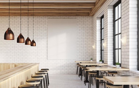 Clean urban restaurant